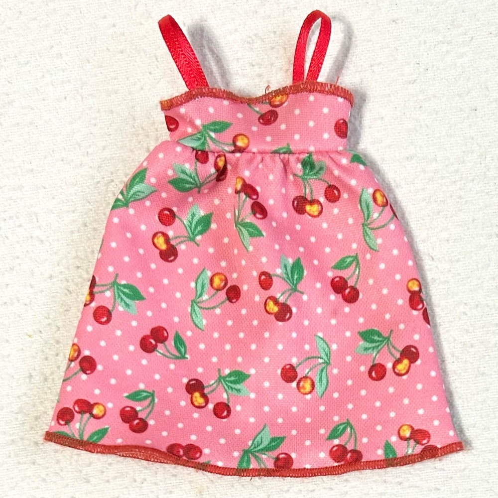 4/$20 Barbie Sun Dress Pink /Red Halter Dress with Polka Dots and Cherry Print